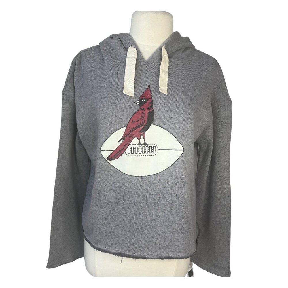NFL Arizona Cardinals Logo Hoodie Sweatshirt Womens Gray Large New